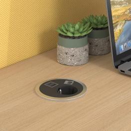 Power strip in desk